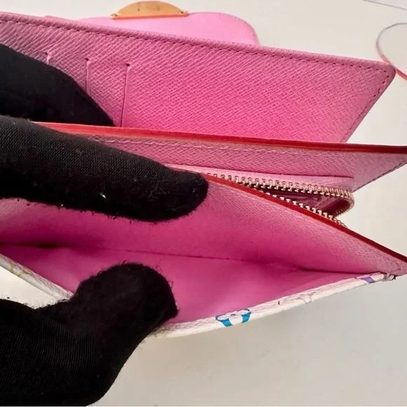 Louis Vuitton Authentic Joey White Multicolour Wallet - Takashi Murakami - Picture 9 of 13